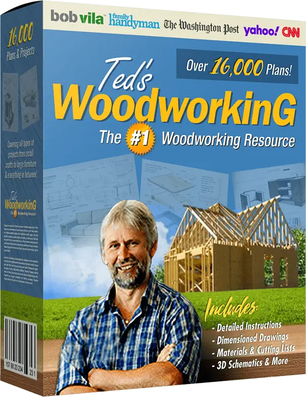 Mockup box with Ted's woodworking design ad